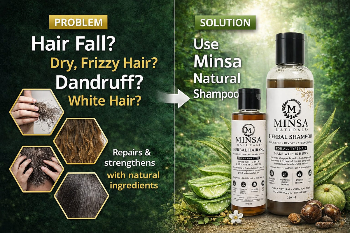 Minsa Naturals Herbal Hair Care Kit – Herbal Hair Oil + Herbal Shampoo